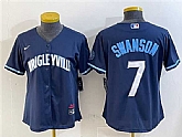 Women's Chicago Cubs #7 Dansby Swanson Navy City Connect Stitched Jersey,baseball caps,new era cap wholesale,wholesale hats